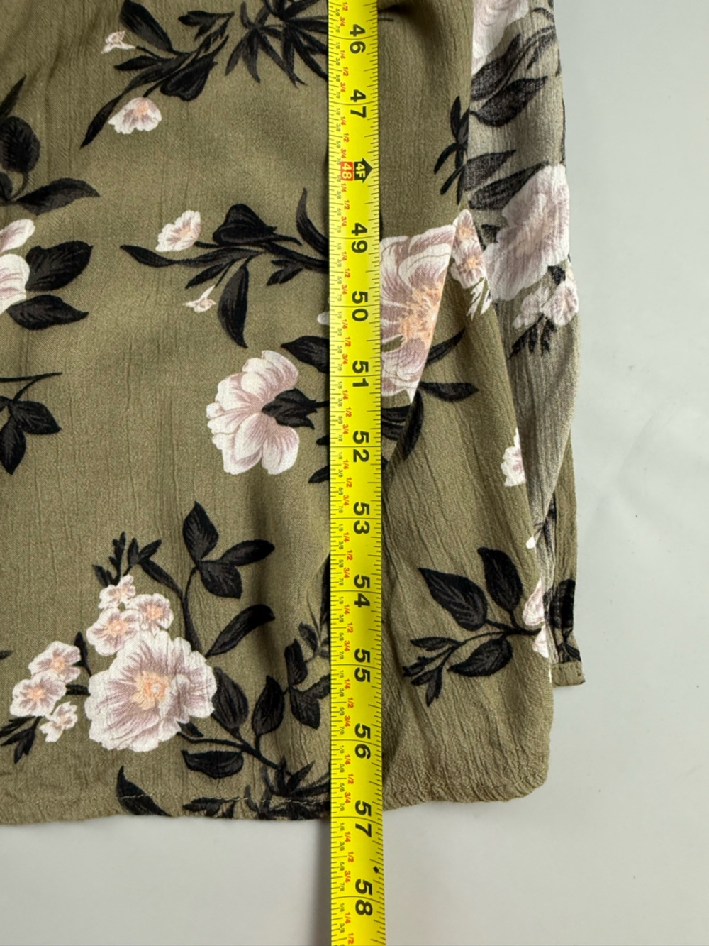 American Eagle Floral Smocked Maxi Dress Boho Cottagecore Olive Small - Picture 7 of 8